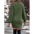 thumbnail image 3 of Vestido de lana de otoño e invierno, vestido de punto informal holgado con cuello alto, 3 of 5