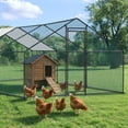 thumbnail image 2 of Ktaxon 20x10ft Walk-in Chicken Coop Metal Poultry Cage Waterproof Cover for Hens Rabbits Outdoor Black, 2 of 10