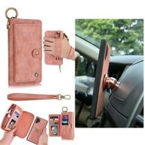 Samsung Galaxy Note 10 Plus Wallet Detachable Case, Dteck Zipper Purse Phone Case Multi-functional Folio Flip Leather Removable Magnetic Back Cover For Samsung Galaxy Note10 , Pink