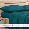 thumbnail image 4 of ROYALE LINENS 300 Thread Count 100% Long Staple Combed Cotton Flat Sheet - Super Soft - Top Sheet - Queen Flat Sheet Sold Separately - Breathable, Cool & Crisp Percale Flat Sheet Only (Queen, Teal), 4 of 10