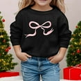 thumbnail image 2 of Byoo Toddler Girls Sweatshirt Bow Print Crew Neck Pullover Top Fall Casual Sweatshirts, 2 of 4