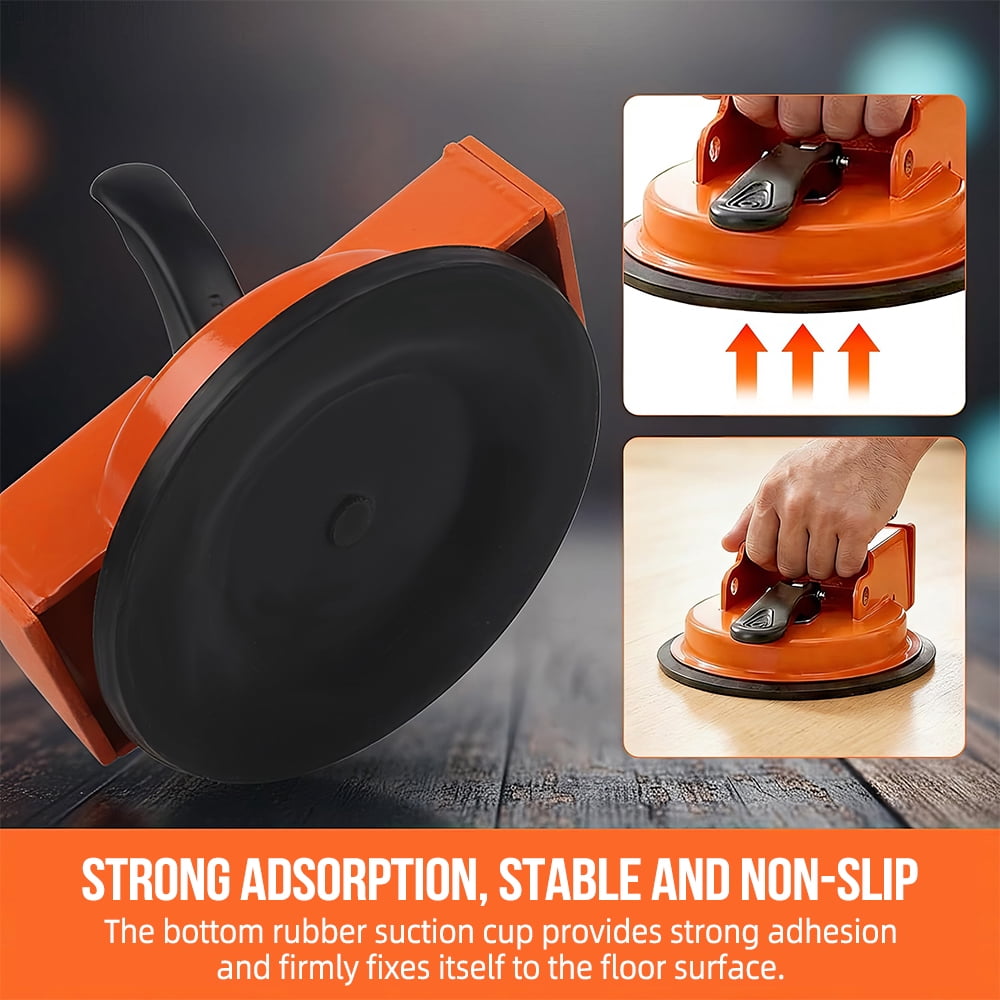 Heavy Duty Floor Gap Fixer Tool, Iron Laminate Floor Gap Repair Tool with Enhanced Suction Cup & 3 Sticky Pads for LVP Vinyl Wood Laminate Flooring Installation & Gap Adjustment Flooring Tools