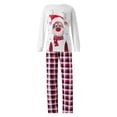 thumbnail image 2 of Family Matching Christmas Pajamas, Dog Apparel/Cartoon Elk Print Long Sleeve Tops Plaid Long Pants Loungewear Suit, 2 of 7
