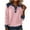 Pink, variant on Atogsazn Women's Button Sweatshirt Casual V Neck Long Sleeve Denim Pathwork Pullover Sweater Loose Fit Tops Outfit Wine M Fashion