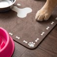 thumbnail image 6 of Pet Feeding Mat, 23.6inX15.7in Waterproof Quick-Dry Dog Cat Bowl Mat with Bone & Paw Print, Non-Slip, Brown, 6 of 6