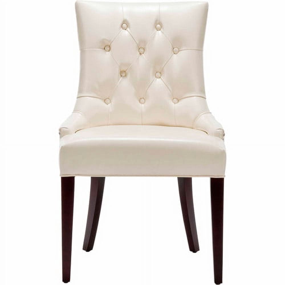 SAFAVIEH Amanda 19''H Traditional Glam Tufted Chair, Flat Cream
