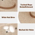 thumbnail image 5 of PULLIMORE Linen Western Cowboy Hat Men Women, Breathable Wide Brim Sun Hat Strap, 5 of 7