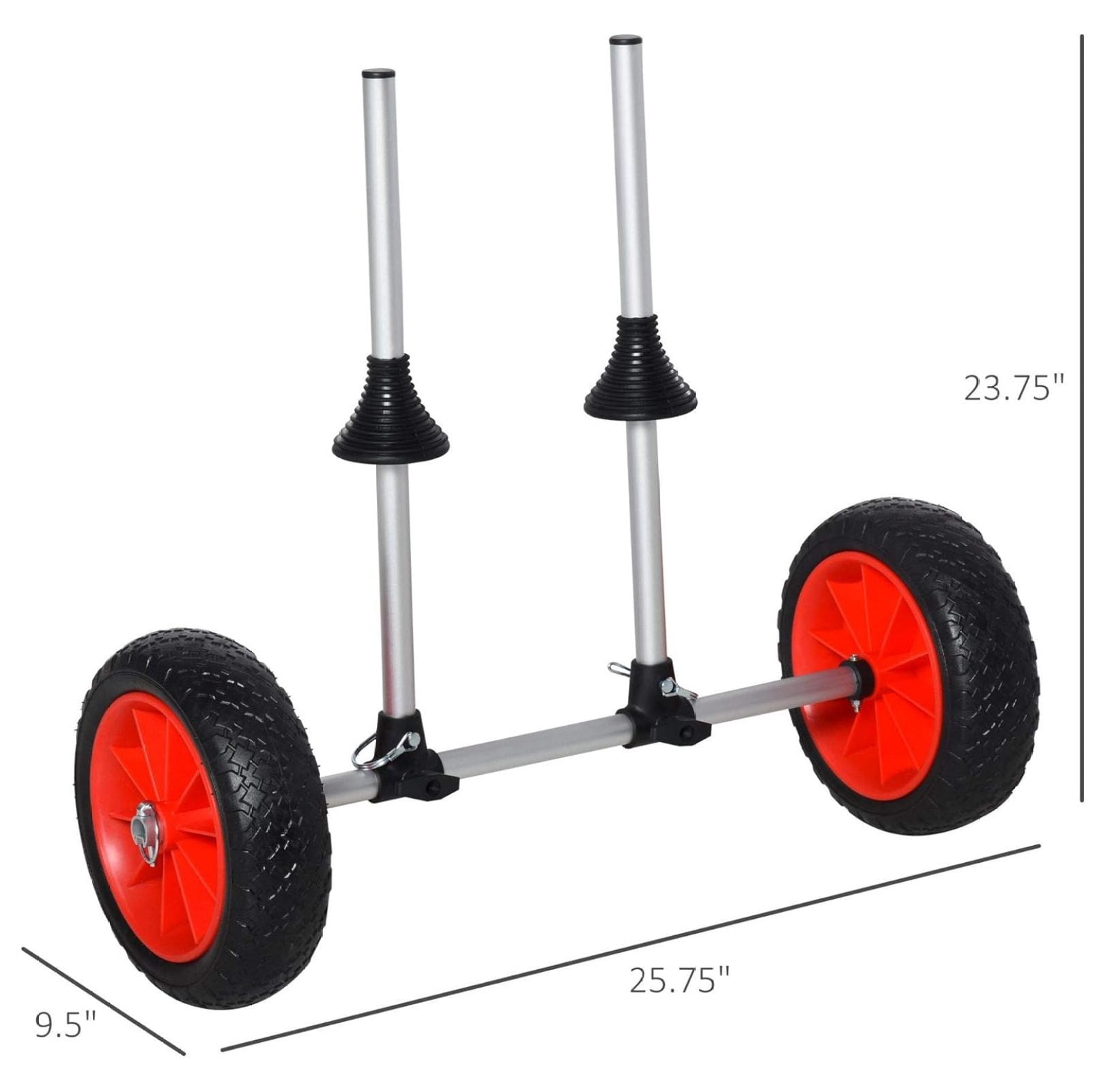 Kayak Cart, Trolley Trailer Kayak Wheels with Strong Aluminum Frame, Adjustable Width Crossbar, & Large Tires