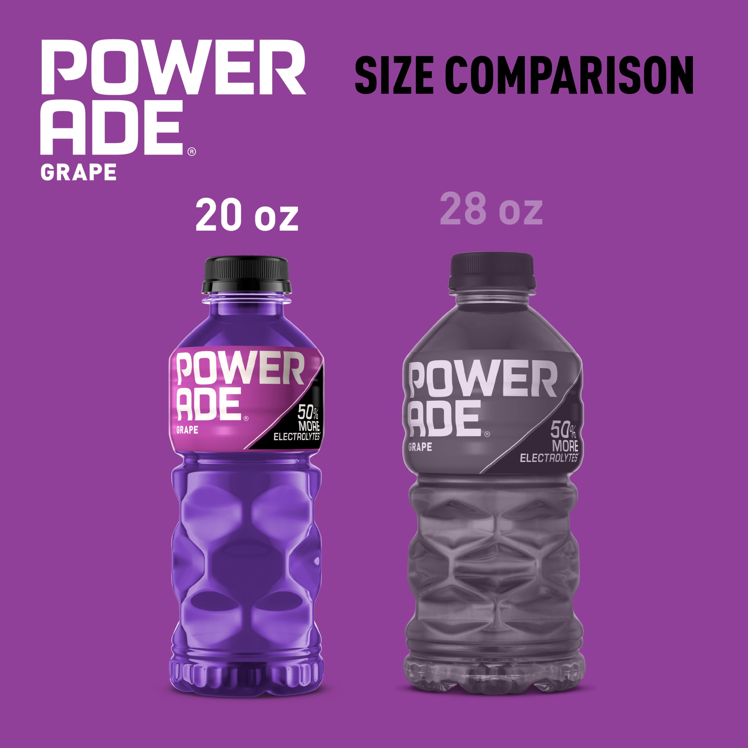 POWERADE Electrolyte Enhanced Grape Sport Drink, 20 fl oz, Plastic Bottle
