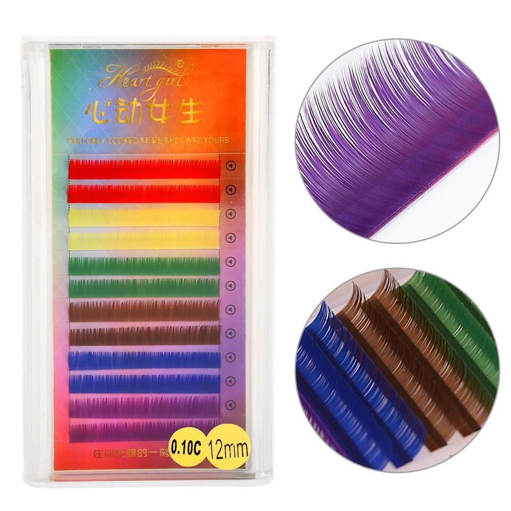 Tebru Colorful Eyelashes, 3 Types Rainbow Colorful False Eyelash