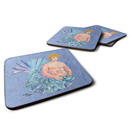 

Carolines Treasures 8347-FC Set of 4 Merman Foam Coasters 3 1/2 x 3 1/2 multicolor