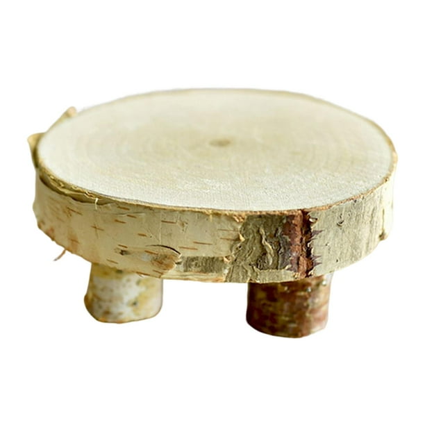 Soporte de madera Dispositivos organizadores elevadores de madera Decoración duradera Taburete de exhibición redondo para candelabro Planta al aire