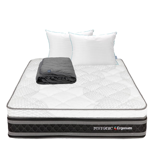 Colchón King Size Restonic Ergosum + Almohadas Royal Twin + Protector Lux