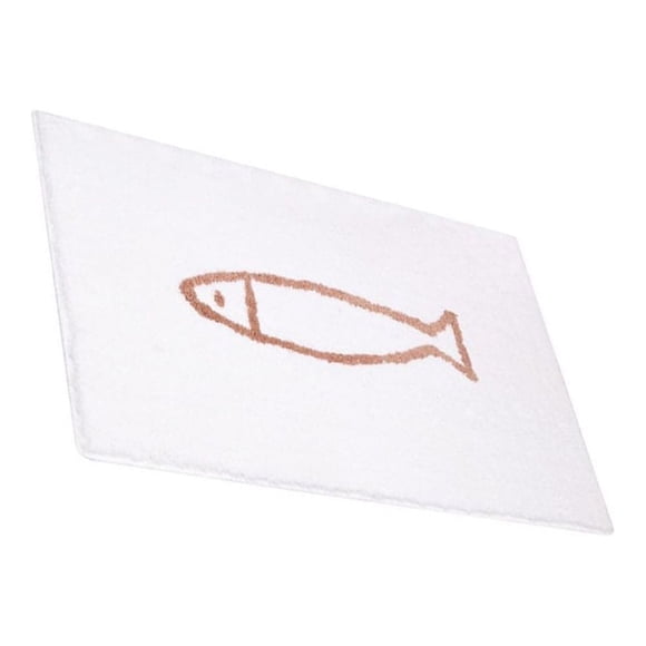 Alfombrilla de ducha antideslizante Advancent felpa cafe y blanco