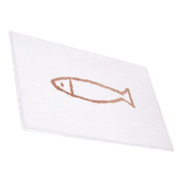 Yuarrent Alfombra de baño de felpa fácil de limpiar, moderna, para baño elegante, alfombra de ducha antideslizante de amplia aplicación Decoración del hogar café y blanco