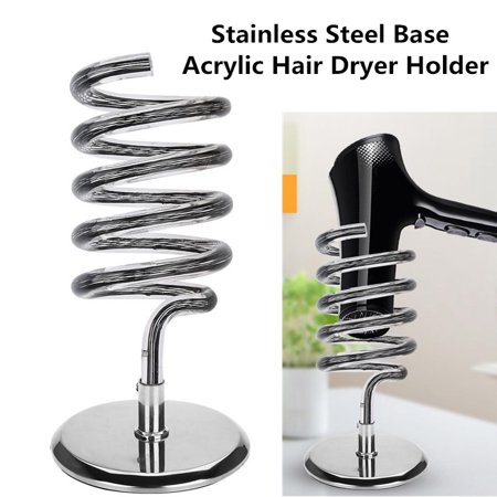 Yosoo Stainless Steel Wall Mount Spiral Style Hair Dryer Holder Rack Hair Drier Storage Organizer, Hair Blower Holder Base for Bathroom, Hair Salon, Hotel, Manicure (Best Hair Blower In India)