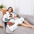 thumbnail image 5 of Oversized Wearable Blanket Hoodie,Dachshund Footprint Bone Sherpa Blanket Hoodie with Super Pockets,Super Warm Fuzzy Pullover for Women & Men, 5 of 6