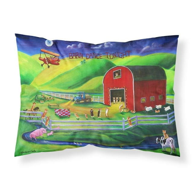 Carolines Treasures 7404PILLOWCASE Corgi Barn Dance Fabric Standard Pillowcase