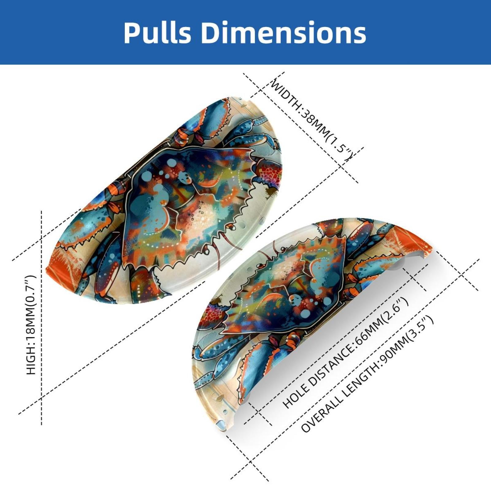 PhooArto 6 Pcs Cup Drawer Pulls, Vintage Ocean Crab Shell Shape Handles Cabinet Knobs for Dresser Cupboard Closet Wardrobe with Screws