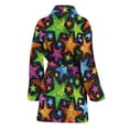 thumbnail image 2 of Fantastic Star Pattern Women Bathrobe One Size Univeral Fits Fashion Lightweight Plush Fleece Long Robe For Women, 2 of 3