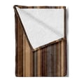 thumbnail image 2 of Abstract Soft Flannel Fleece Throw Blanket, Retro Vertical Striped Background in Different Shades of Earthen Tones Image, Cozy Plush for Indoor and Outdoor Use, 50" x 70", Tan and Brown, by Ambesonne, 2 of 5