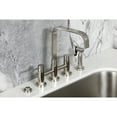thumbnail image 4 of Kingston Brass KS8258DLBS Concord Two-Handle 4-Hole Deck Mount Bridge Kitchen Faucet with Brass Side Sprayer in Brushed Nickel, 4 of 8