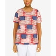 thumbnail image 4 of Alfred Dunner Womens  Double Strap Flag Print Top, 4 of 6