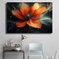 thumbnail image 4 of Mudket Framed Canvas Wall Art Ready to Hang, Orange Red Flower Print, Abstract Floral Wall Decor Canvas Artwork for Bedroom Living Room Office, Warm Tone Botanical Pictures - 12"L x 8"W, 4 of 10