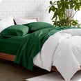 thumbnail image 1 of Bare Home Premium 1800 Collection 3-Piece Bed Sheet Set, Twin, Heathered Forest Green, 1 of 6