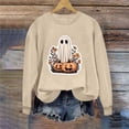thumbnail image 5 of MexChoioe Women Long Sleeve Pullover Sweatshirt Crew Neck Halloween Front Graphic for Casual Fall Outings Hooded Sweatshirt, 5 of 6