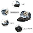 thumbnail image 2 of Letter Rivet Baseball Hat Universal Letter Rivet Adjustable Cotton Baseball Hat For Hip Hop Men Women, 2 of 8