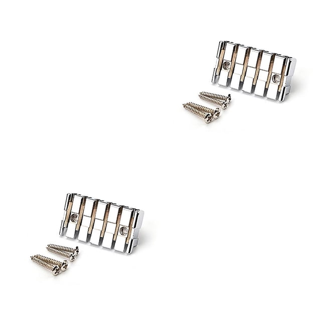 Puente de guitarra sin cabeza Toystoory con tuerca de bloqueo para principiantes Bass Tailpiece Repuestos Plata