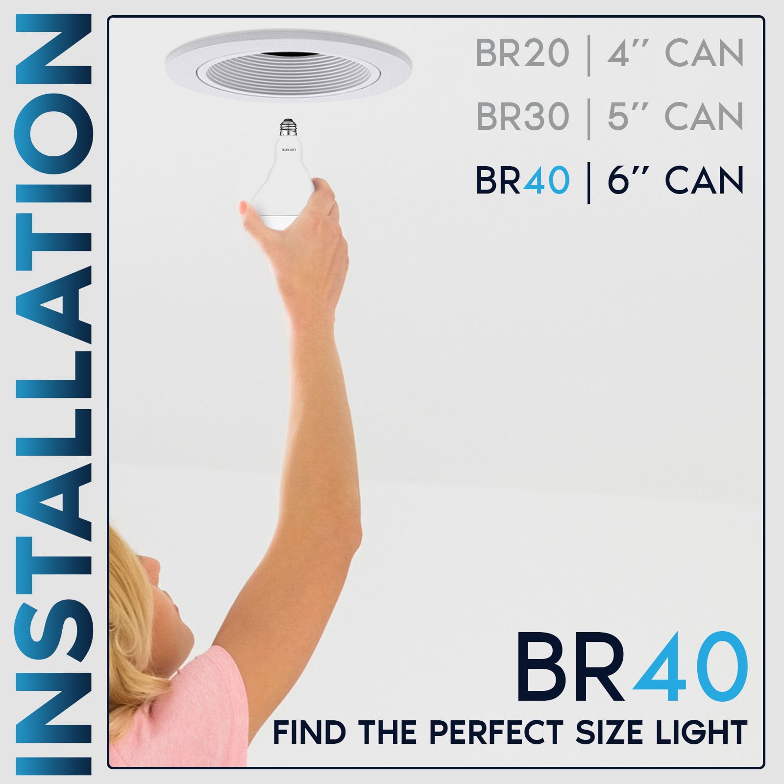 Luxrite BR40 LED Light Bulbs, 13W=85W, 3000K Soft White, Dimmable, 1100 Lumens, E26 6 Pack