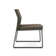 thumbnail image 4 of Gansett Reception Waiting Armless Guest Chair / Charcoal Steel / Brown, 4 of 5