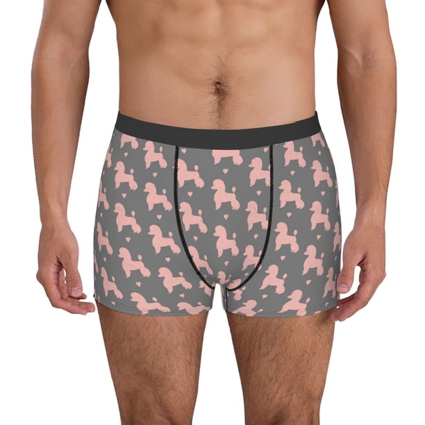 Balery Poodle Dog Calzoncillos bóxer para hombre, ropa interior de algodón suave y transpirable con cinturilla de nailon-XX-Large