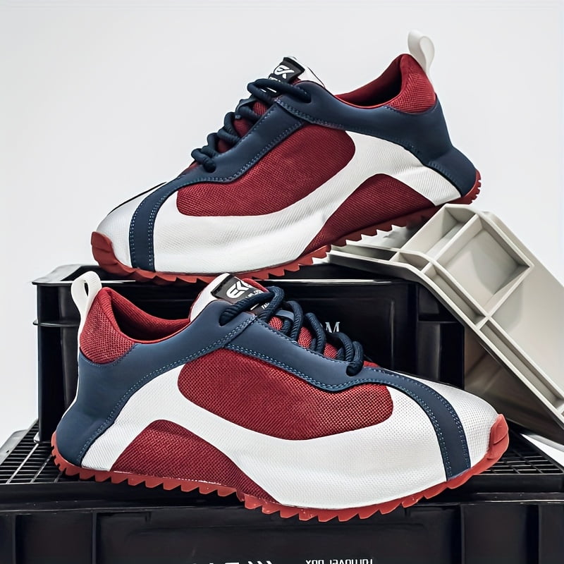 Perfect-2026 New Men'S All-Season Low-Top Casual Sneakers - Durable Outdoor Hiking & Daily Wear Shoes, Sleek Sporty Design, Fabric ， Breathable Fabric & Synthetic Upper, Thick Cushioned PVC Sole for