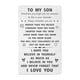 thumbnail image 1 of To My Son Gifts, Engraved Wallet Card for Son,Gift Idea with Envelope, 1 of 5