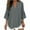 Gray, variant on Women Linen Flutter Sleeve Shirts,3/4 Sleeve Lightweight V - Neck Lace Trim Tees Watermelon Red S