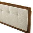 thumbnail image 6 of Tufted Headboard, King Size, Wood, Fabric, Brown Walnut Beige, Modern Contemporary Urban Design, Bedroom Master Guest Suite, 6 of 9