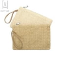 thumbnail image 6 of Gustave 2 Pack Women Fashion Handmade Straw Clutch Bag Zipper Wristlet Purse Beach Handbag Bohemian Straw Knitted Bag, Khaki+Beige, 6 of 8
