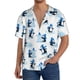 thumbnail image 1 of Fotbe Penguin Winter Fun Camisa Estampada de Manga Corta para Hombre, Casual de Verano, Estilo Playero, Sin Arrugas-Small, 1 of 5