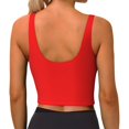 thumbnail image 4 of Goofa Red Printed Sports Bras for Women, High Impact Running Bra Workout Crop Tank Tops Longline Sports Bra Push up-Large, 4 of 9