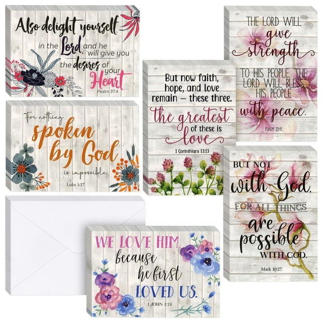 Cartas Inspiradoras BEST PAPER GREETINGS Paquete de 60 Unidades 4x6 cm con Sobres