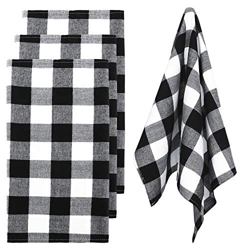 Details about   Ruisita 4 Pieces Buffalo Check Plaid Dish Towels Black and White Plaid Dish Dish 