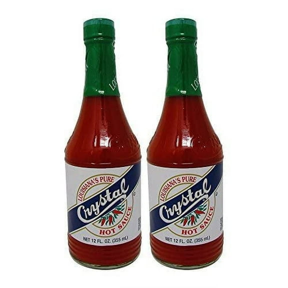 Bundle-2 Items : Crystal Hot Sauce Louisiana's Pure Hot Sauce, 12 Oz (Pack of 2)