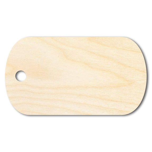 Unfinished Wood Military Dog Tag Shape 6" / 1/8"