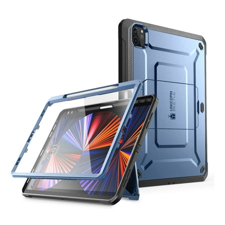 SUPCASE Unicorn Beetle Pro Series Case for iPad Pro 12.9 Inch (2021 / 2020), Support Apple Pencil Charging with Built-in Screen Protector Full-Body Rugged Kickstand Protective Case (Tilt)