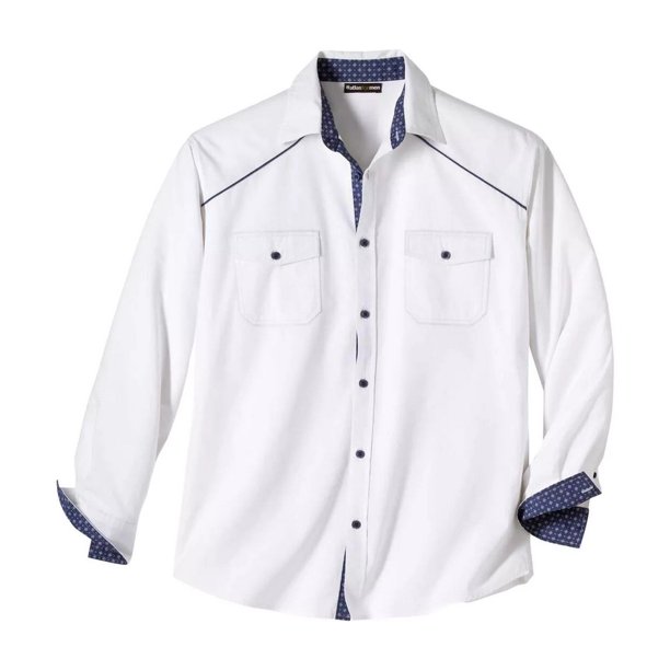 Atlas For Men - Camisa de Popelina para Hombre (Blanco)