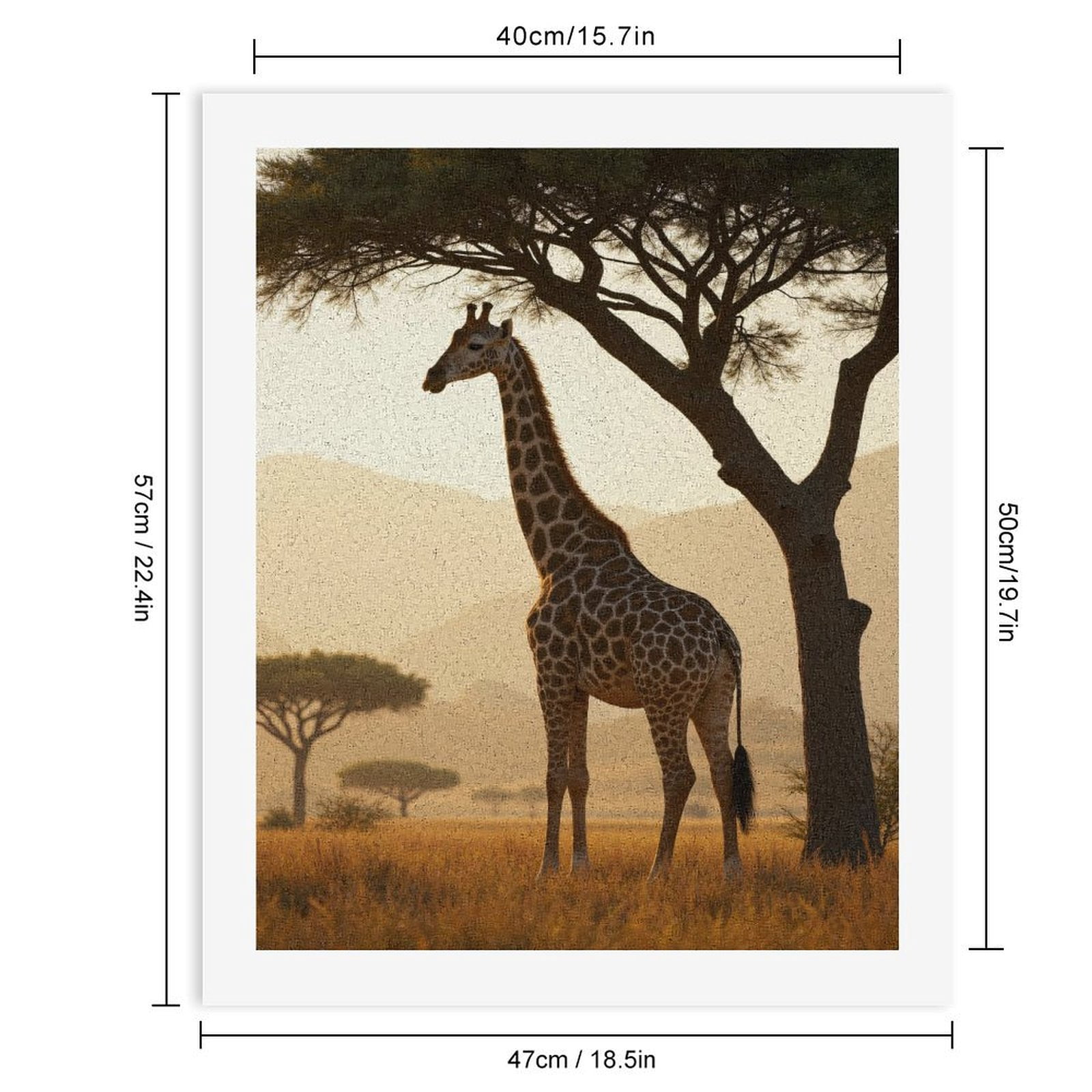 Paint By Numbers Kit for Adults Beginner - DIY Giraffe Sunset African Landscape Canvas Painting Kits for Adults, Frameless Paint By Number for Adults for Home Wall Decor 16x20 Inch