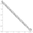 thumbnail image 2 of 925 Sterling Silver Fancy Lobster Closure 7 Inch Polished Fancy Cubic Zirconia Bracelet Lobster Claw 5mm Wide Link Brace, 2 of 2